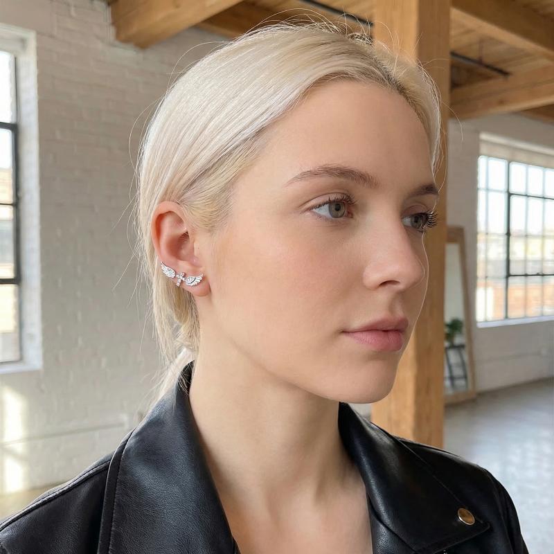 Luxury Lifestyle For Women - Anting Salib Sayap Malaikat Perhiasan Gaya