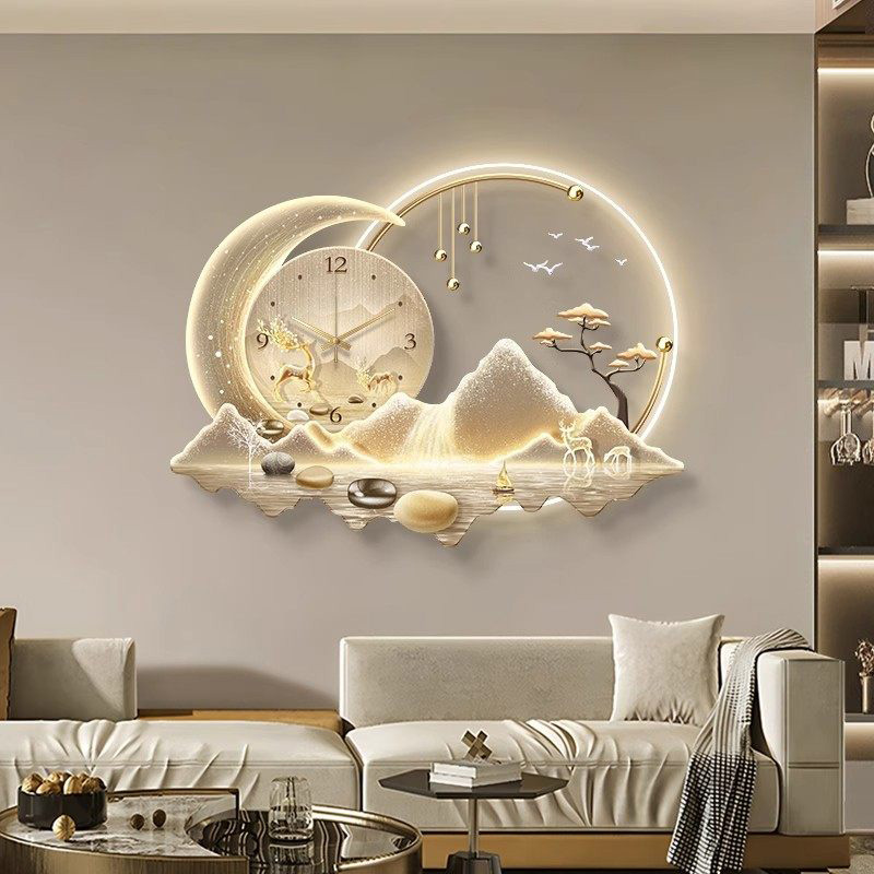 Jam Dinding LED Mural Seni Des - Luxury Lifestyle Aesthetic ulasan dan harga